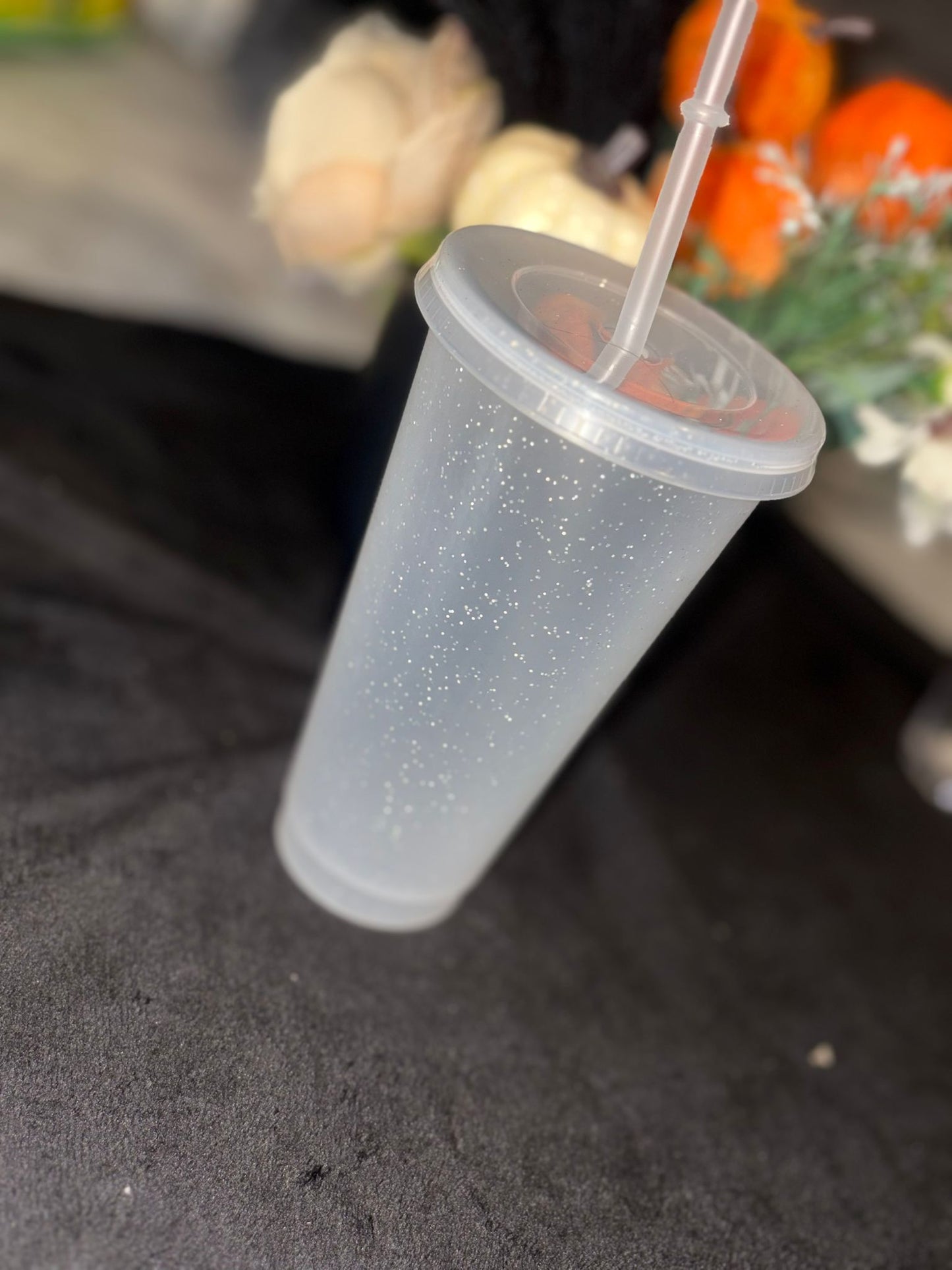 Clear glitter cold cup