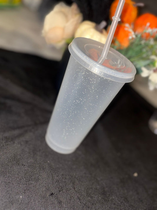 Clear glitter cold cup