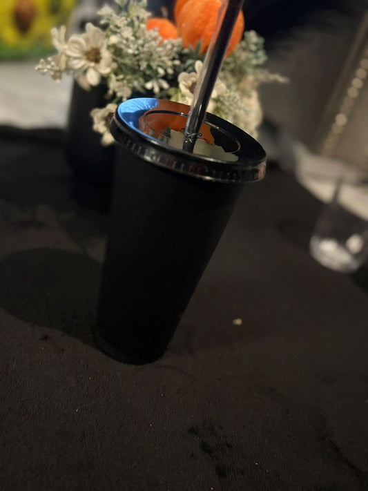 Black cold cup with glitter