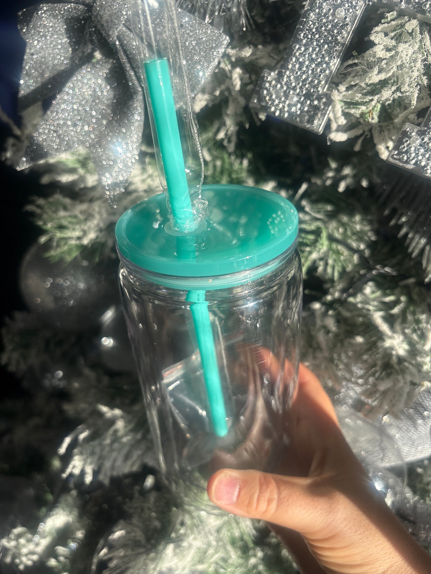 Green snow globe cup