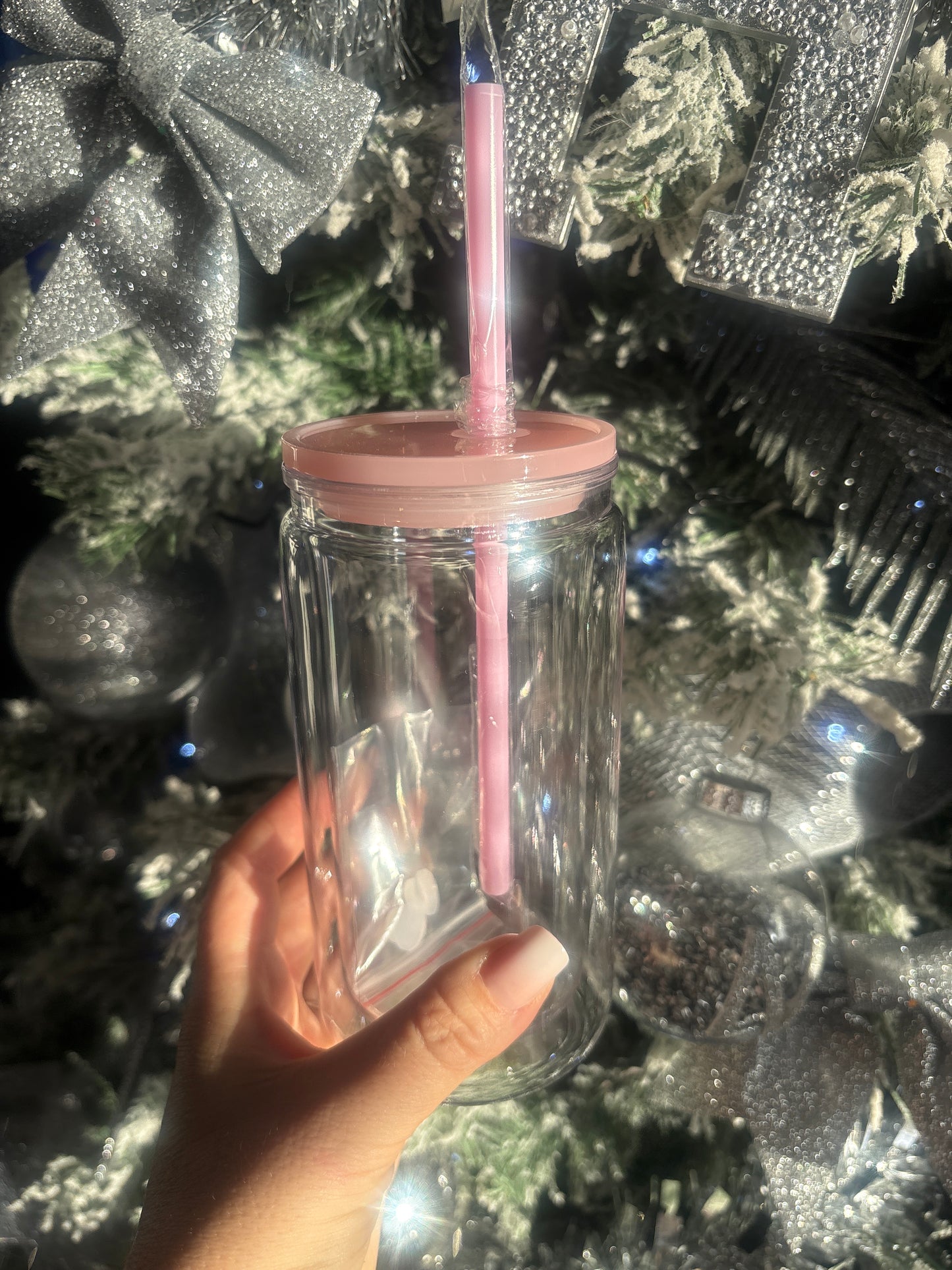 Pink snowglobe cup